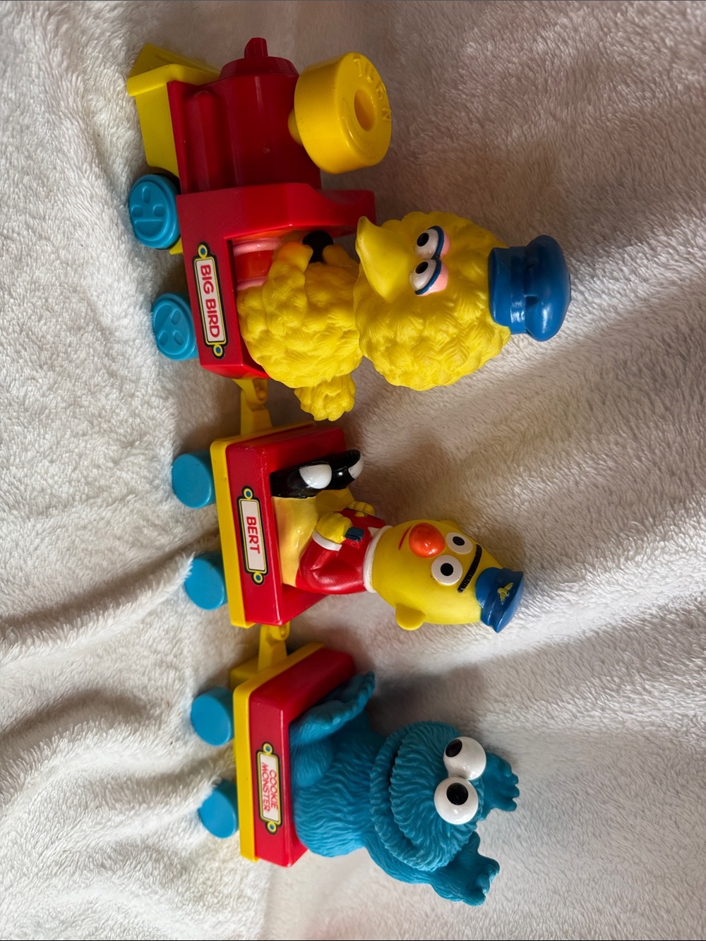Vintage 1990 Sesame Street Toy Train Set (Illco) - 3 Cars